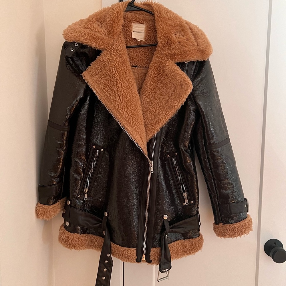 Avec Le Filles Brown Aviator Jacket
